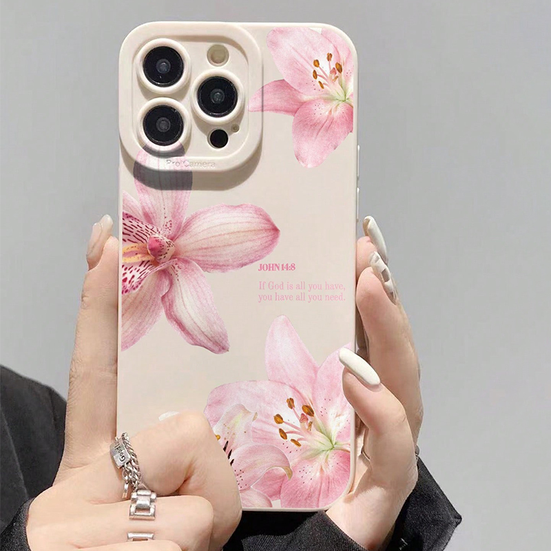 Phone Cases Store - Синий силиконовый чехол с цветочным принтом