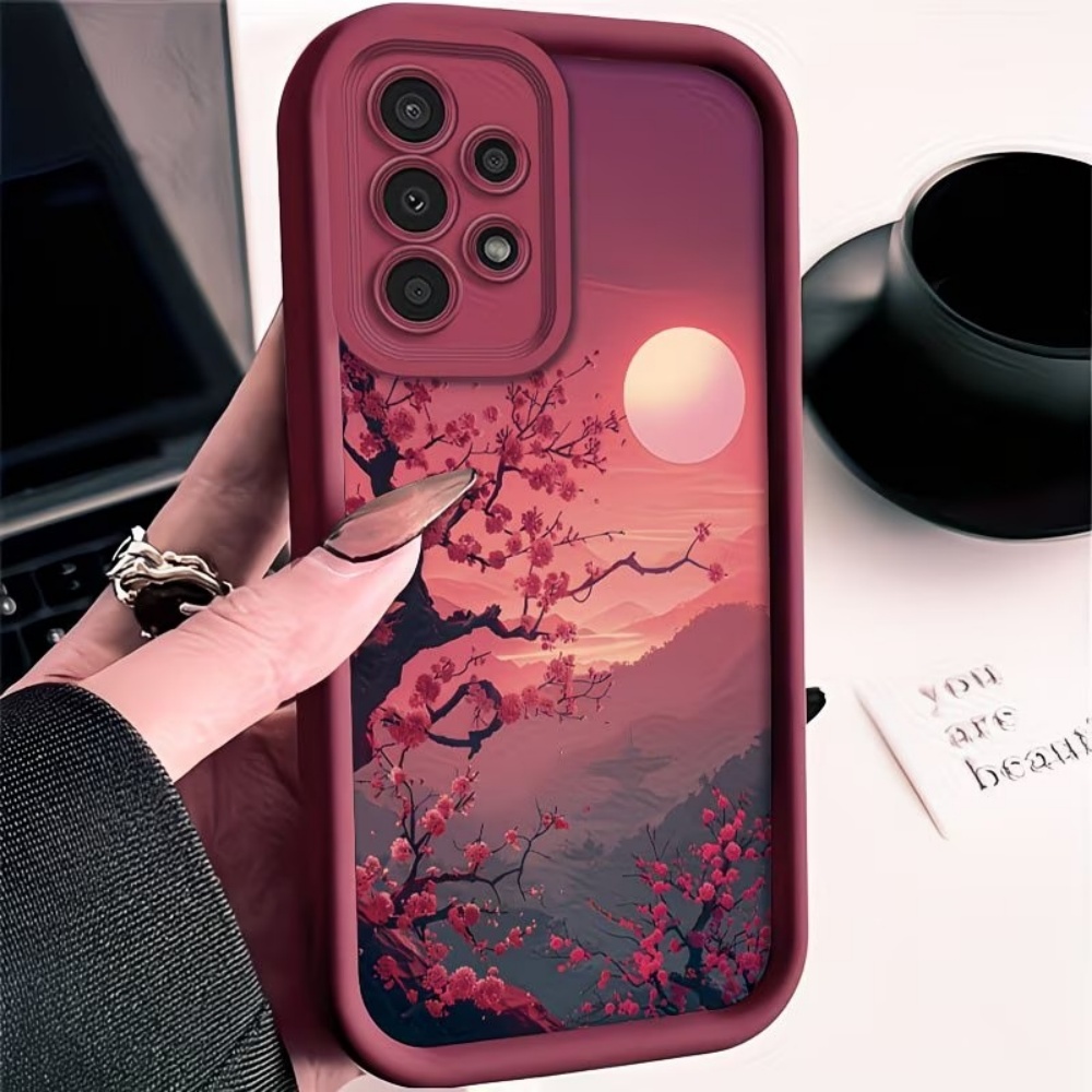Phone Cases For Samsung S21 5G - Красный противоударный чехол Sunset Mountain Peak