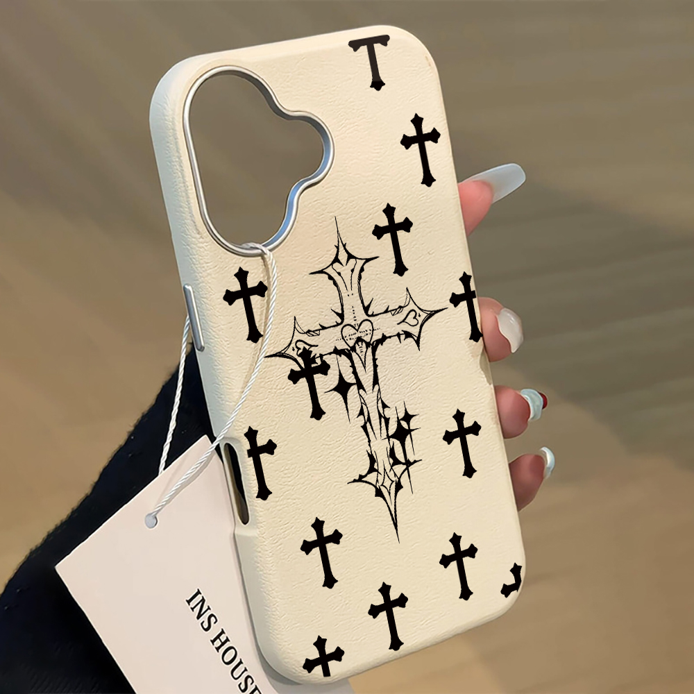 Phone Cases Drop Proof - Противоударный кожаный чехол с крестом для