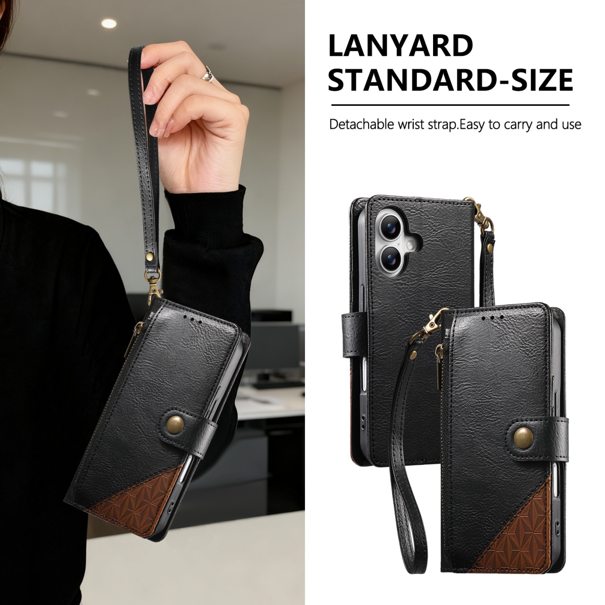 Phone Cases With Wallet - Чехол-кошелек из искусственной кожи с молнией