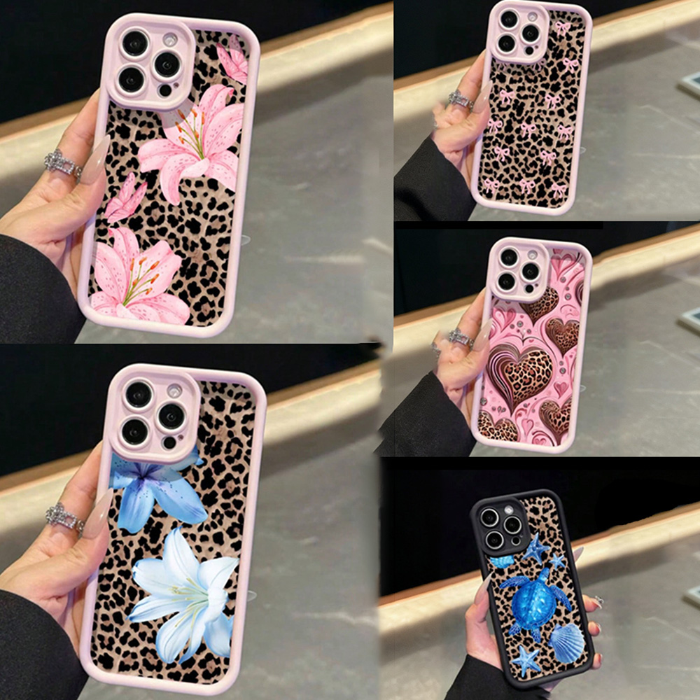 Phone Cases Leopard Print - Чехол для телефона с розовым бантом