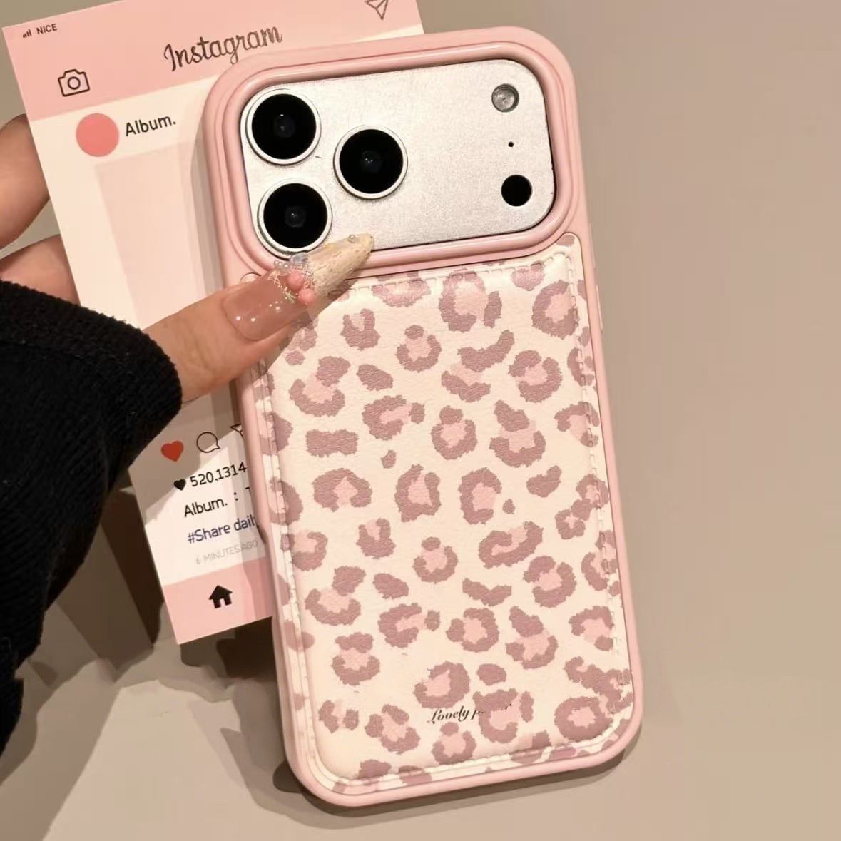 Phone Cases Drop Proof - Простой корейский розовый ретро-чехол с леопардовым