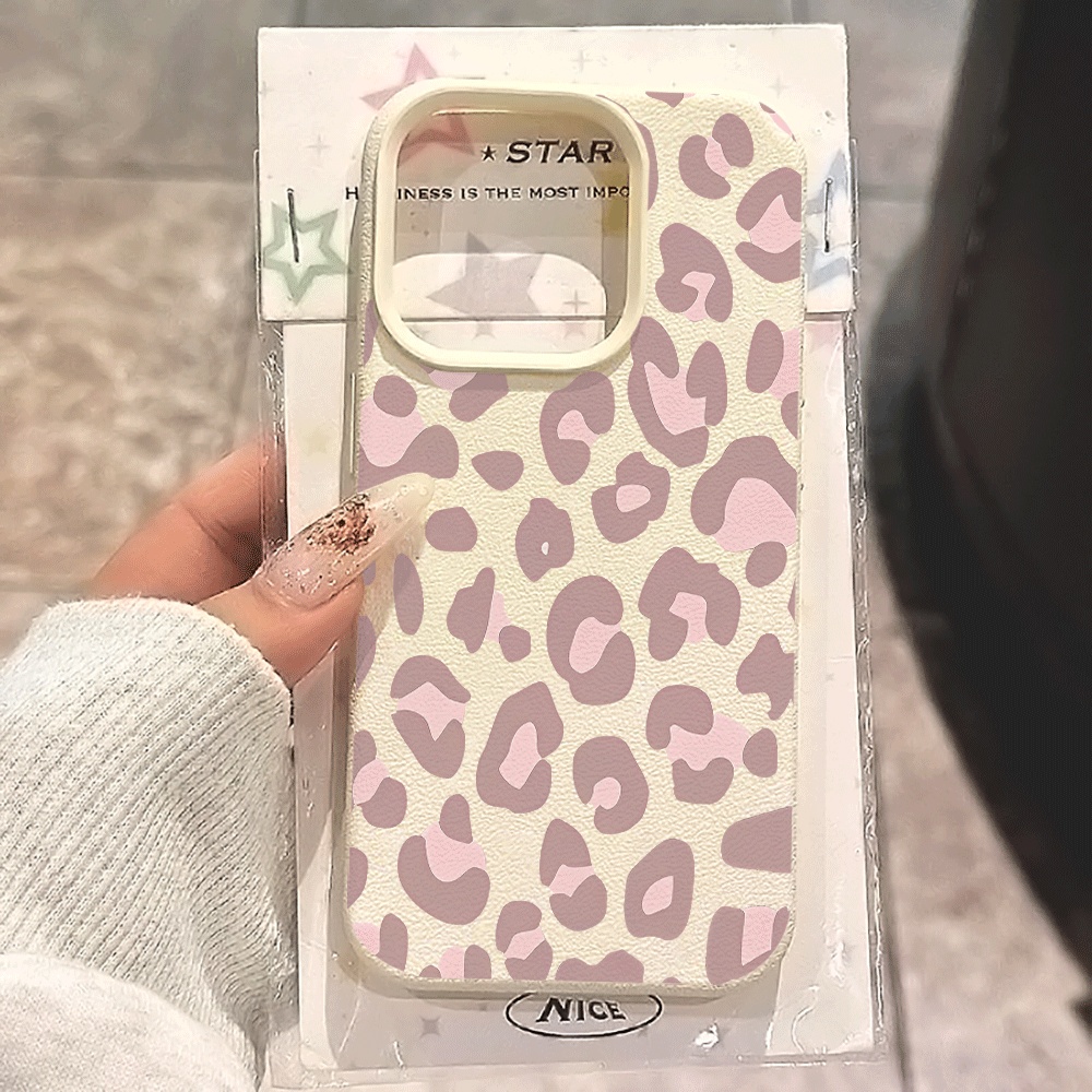 Phone Cases Leopard Print - Пурпурный матовый силиконовый чехол с леопардовым
