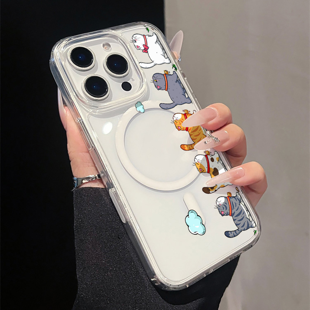 Phone Cases Cute - Милый мультяшный кот: Прозрачный акриловый чехол