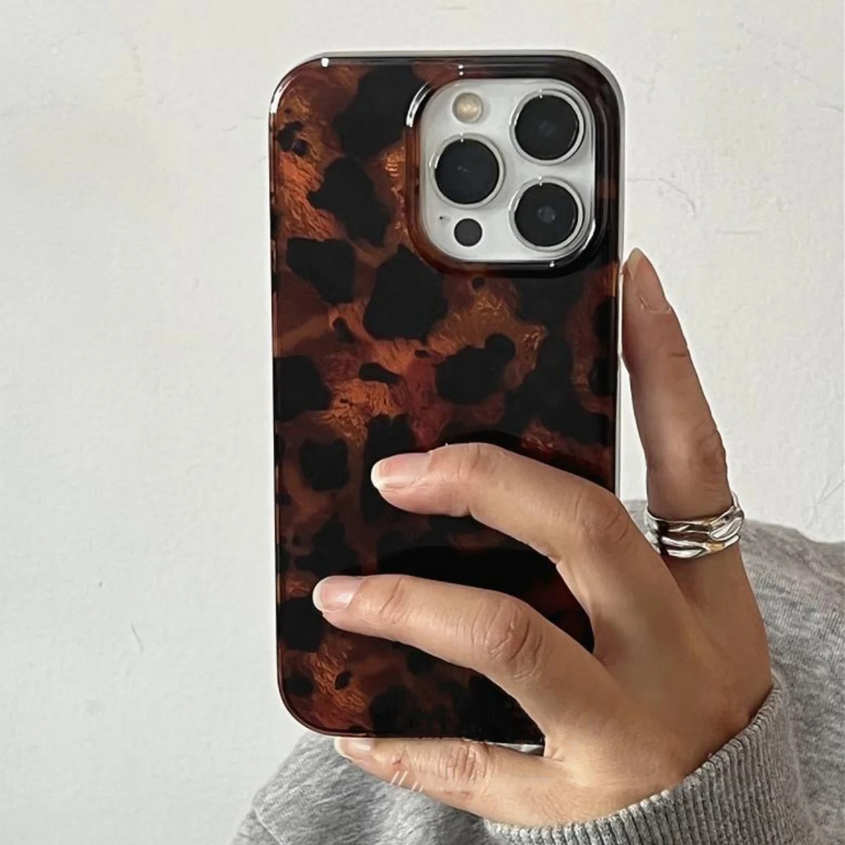 Phone Cases Leopard Print - Ретро-чехол для телефона с текстурой янтаря