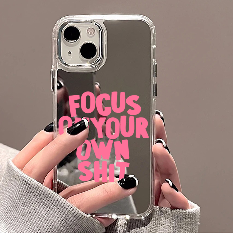 Phone Cases Durable - Модный чехол-зеркало с надписями и цветными