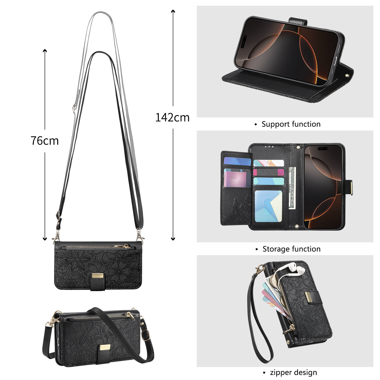 Кожаный чехол-кошелек на молни – обзор и цена Phone Cases With Wallet